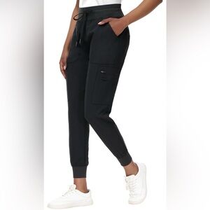 Black jogger style scrub pants, petite size L.